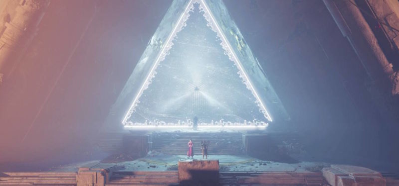 Ikora, Osiris, and the Guardian outside the gateway to the Infinite Forest.